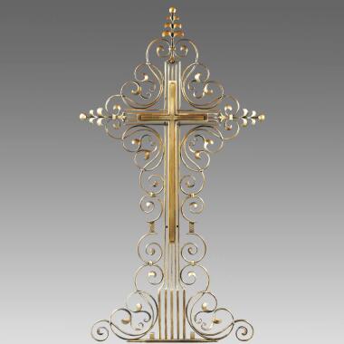 Kunstvolles Metall Grabkreuz mit Bronze Kreuz Verio / Schmiedebronze