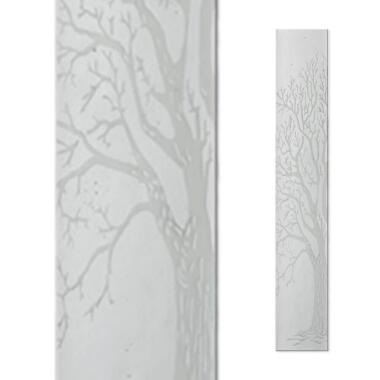 Modernes Grabstein Glas Dekoelement mit Baum  Glasstele S-75 / 10x60cm