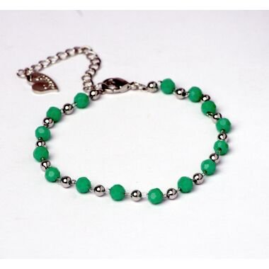 Modeschmuck Armband von Sweet7 aus Perlen in Grün  Silber