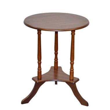 Runder Tisch & Klassischer Beistelltisch in Nussbaumfarben runder Tischplatte