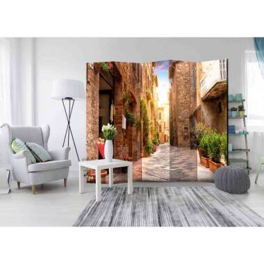 Spanische Wand mit Toskana Altstadt 225 cm breit