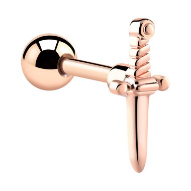 Tragus Piercing mit Schwert Design, Rosé