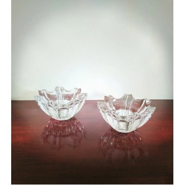 Vintage Kristallglas Kerzenhalter 2Er Set