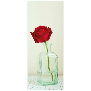 Wallario Wandfolie, Rote Rose in Glasvase