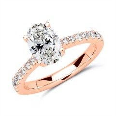 750er Roségold Verlobungsring mit Diamanten