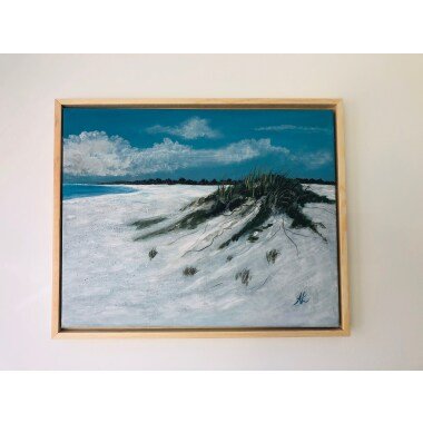 Abstraktes Bild & Acryl Bild Abstrakt Strand 50x40 cm Dünenlandschaft Pastell