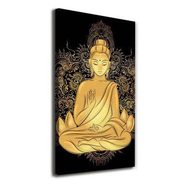 Buddha und Mandala Kunstdruck auf Leinwand