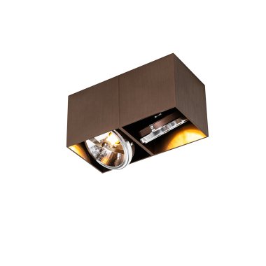 Design-Spot dunkelbronze rechteckig 2-flammig Box