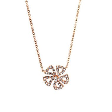 Diamant Collier Blume 0,26 ct Rotgold 750