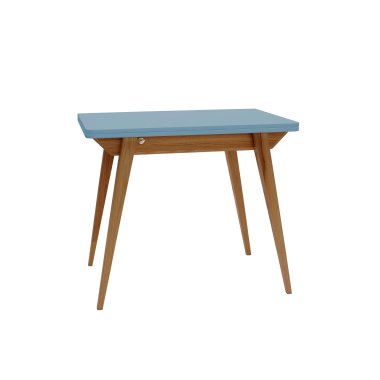 Erweiterbarer Tisch aus Holz, 90x65x75, Blau, Eiche