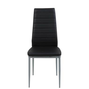 Esstisch Stühle in Schwarz Kunstleder hoher Lehne (2er Set)