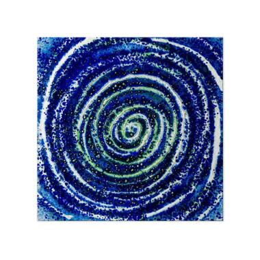 Grabornament & Blaue Relief Glas Platte für Grabsteine Glasornament Qu-3