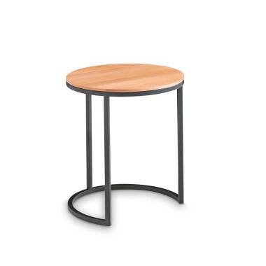 Holztisch Rund & Vollholztisch aus Kernbuche Massivholz und Metall rund