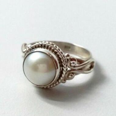 Mode Perlen Ring Silber Farbe Muster Ringe