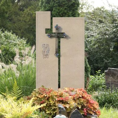 Urnengrabstein mit Bronze Kreuz kaufen Capretti