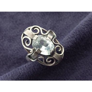 Antike 830 Silber Ring Geschliffener Stein Jugendstil Motiv Antiker Schmuck