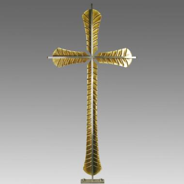 Besonderes Grabkreuz aus Bronze & Schmiedeeisen Olinto / 100x50cm