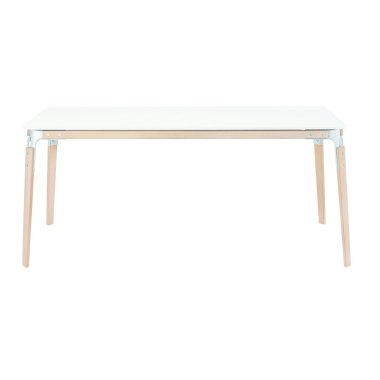 Buchenholztisch in Weiß & Magis Steelwood Tisch naturfarben 7011 weiss