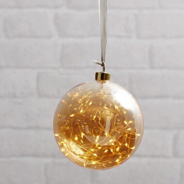 Glaskugel GLOW amber Glas 40 warmweiße LED