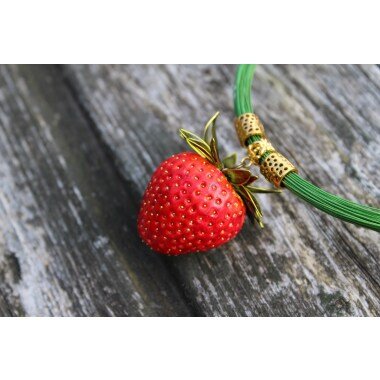 Halskette Erdbeere Schmuck Strawberry Anhänger Red Real Saftige Charm