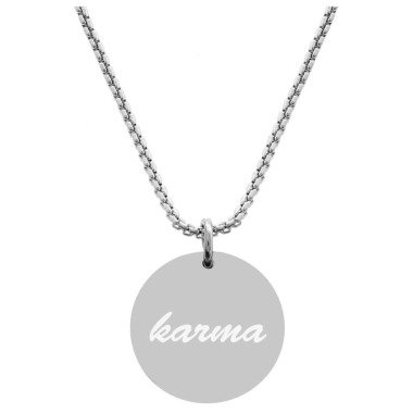 Kette Mit Karma Anhänger Namenskette Halskette Gravur Geschenk Für Frauen