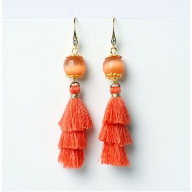 Modeschmuck Ohrringe von Sweet7 aus Übrig in Orange
