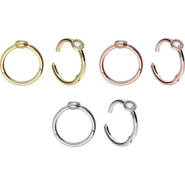 Piercinginspiration 18 Karat | 750Er Gold Ring Clicker Piercing Rund Kristall