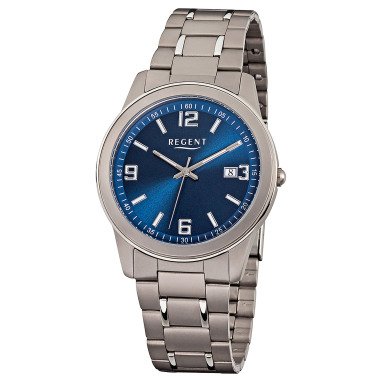 Regent F-840 Herren-Armbanduhr Titan/Blau