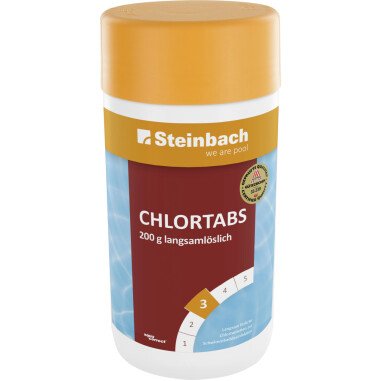 Steinbach Poolpflege organische Chlortabs 1 kg, 5x 200g Tabletten, langsam