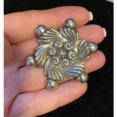 Vintage Sterling Taxco Pin Blume Windrad