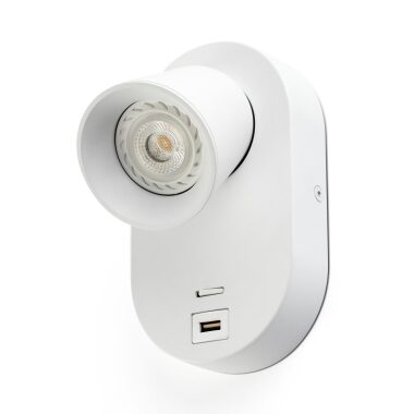 Weiße Schlafzimmer-Wandlampe mit USB CORB