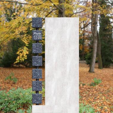 Ausgefallener Grabstein aus Kalkstein & Modernes Design Doppel Grabmal