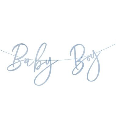 Girlande Baby Junge Blau Babyshower Hootyballoo