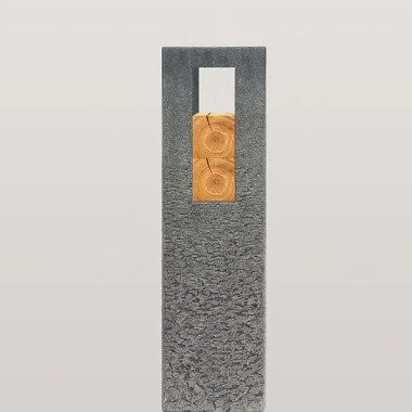 Granit Grabstein Stele Doppelgrab mit Holz