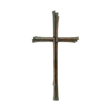 Großes Kreuz für Sockel aus Bronze oder Aluminium Kreuz rustikal / Bronze