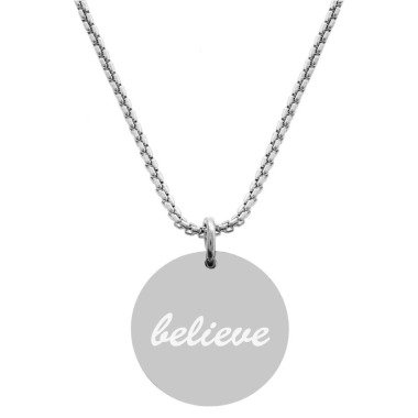 Kette Believe Namenskette in Yourself Halskette Gravur Geschenk Glauben