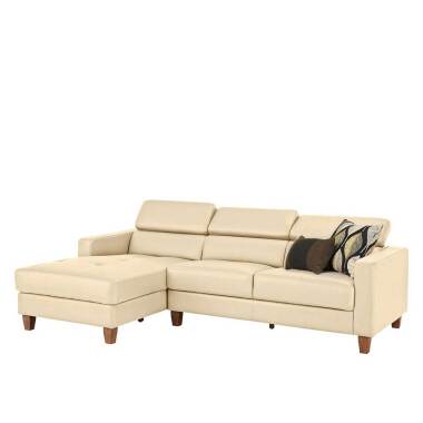 Leder Sofa in Cremefarben modern