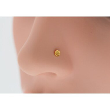 Nasenring aus Gold & Nase Stud Moon Gold Silber, Winzig, Mondphase, L Form