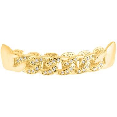One size fits all Top Grillz Zirkonia Curb Kette gold