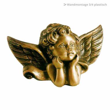 Schutzengel Figur in Gold & Bronze Engel Relief Deko Figur Engel Manus