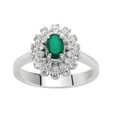 Smaragd Diamant Ring Weißgold 585