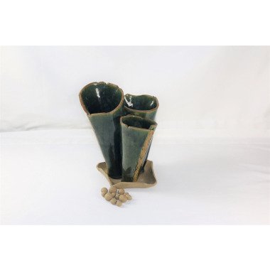 studio Keramik 3-Teilige Vase/Übertöpfer