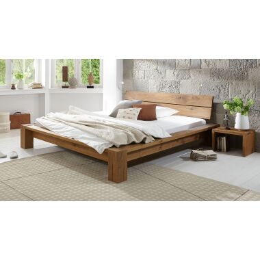 Bett aus Holz Navia 180x220 cm Wildeiche