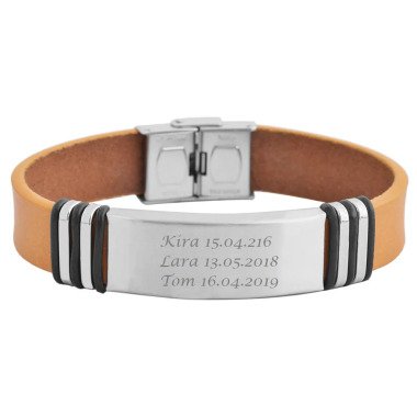Brautschmuck Armband aus Leder & Hanessa Echt Leder Armband in Braun Mit