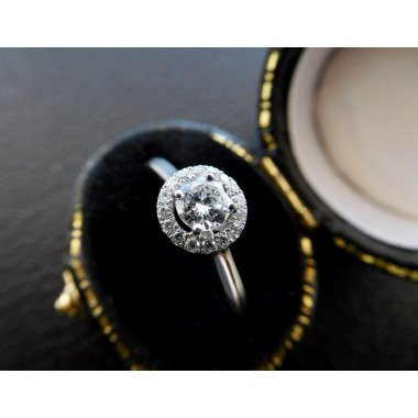 Diamant-Verlobungsring aus Platin & Platin & Brillante Geschnitten Diamant