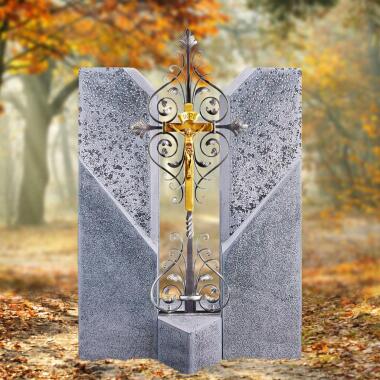 Einzelgrabstein mit Grabkreuz aus Schmieddeeisen Alasio Sakra