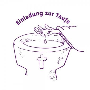 Geburt-Taufe und Kirche Holzstempel Einladung zur Taufe 2 (Ø 40 mm)