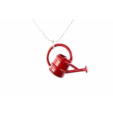 Gießkanne Kette Halskette Miniblings 80cm Blumen Gärtnerin Garten Kanne Rot
