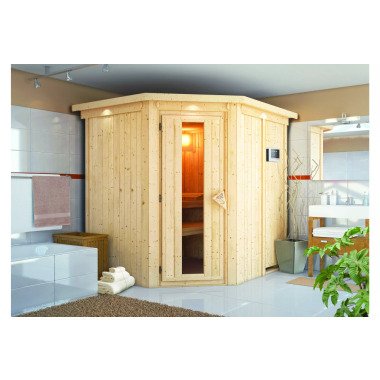 KARIBU Lobin Energiespar-Sauna, naturbelassen