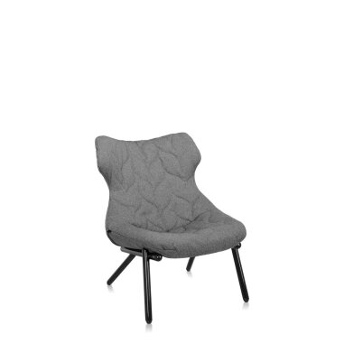 Kartell Foliage Sessel Gestell schwarz Stoff Trevira grau